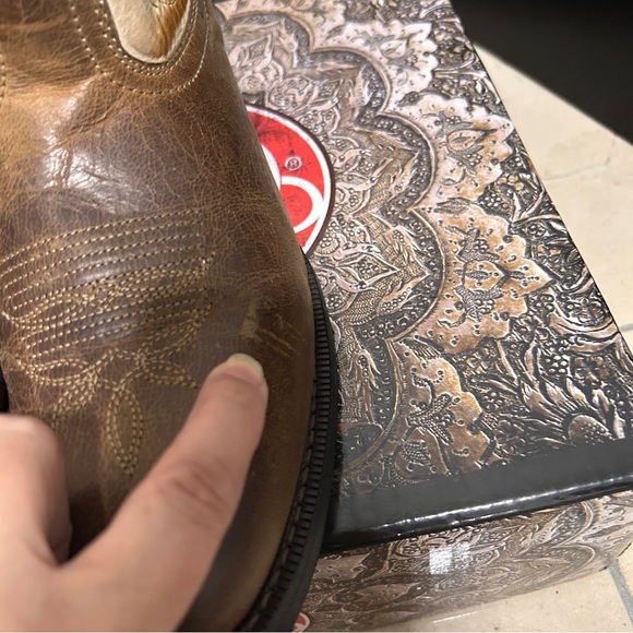 Laredo Tori 8" Women's 10M Leather Cowboy Boots BrownTan Ortholite Western - Picture 4 of 13